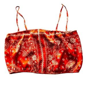 Anthropologie Scarlet Paisley Crop Top
